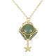 Brass Braided Macrame Pouch Star Pendant Necklace(NJEW-TA00096)-1