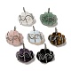 Natural & Synthetic Mixed Gemstone Copper Wire Wrapped Pendants(G-K338-07P)-1