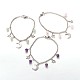 Moon & Star Stainless Steel Gemstone Charm Bracelets(BJEW-JB01935)-1