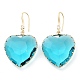Glass Heart Dangle Earrings(EJEW-Q800-19C-KCG)-1