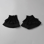 Lace Oversleeves, Wristband, False Sleeves, Wrist Cuffs, Black, 98x130x6mm(AJEW-WH0470-55A)