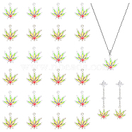 24Pcs 2 Colors Alloy Enamel Pendants, Maple Leaf, Platinum & Light Gold, 20x18x2mm, Hole: 1.6mm, 12pcs/color(FIND-CA0006-71)