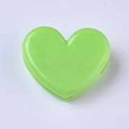 Plastic Clips, Heart, Green, 27x32x13mm(AJEW-WH0098-47B)