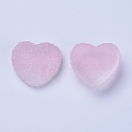 Resin Cabochons, Two Tone, Heart, Pearl Pink, 15~15.5x16.5~17x7mm(RESI-TAC0002-02A)