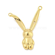 304 Stainless Steel Pendants, Rabbit Charm, Real 14K Gold Plated, 31.5x26.5x4mm, Hole: 1.8mm(STAS-P356-20G)