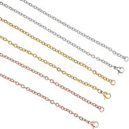 PVD Vacuum Plating Classic Plain 304 Stainless Steel Mens Womens Cable Chain for Necklace, with Lobster Claw Clasps, Golden & Stainless Steel Color & Rose Gold, 23.6 inch(60cm), 6pcs/box(STAS-UN0005-34)