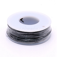 Matte Round Aluminum Wire, with Spool, Black, 15 Gauge, 1.5mm, 10m/roll(AW-G001-M-1.5mm-10)