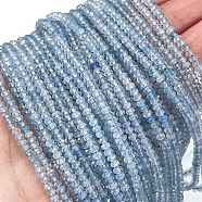 Natural Aquamarine Beads Strands, Grade A, Faceted, Rondelle, 3x2~2.5mm, Hole: 0.6mm, about 165pcs/strand, 15.35 inch(39cm)(X-G-L587-B02-01)