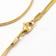 Trendy Men's 304 Stainless Steel Herringbone Chain Necklaces, with Lobster Clasps, Golden, 17.7 inch(45cm), 3x0.9mm(NJEW-M074-C-01)