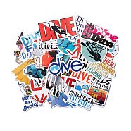 Cartoon DIVE Theme Paper Stickers Set, Waterproof Adhesive Label Stickers, for Water Bottles, Laptop, Luggage, Cup, Computer, Mobile Phone, Skateboard, Guitar Stickers Decor, Mixed Color, 3.3~6.3x4.3~7.4x0.02cm, 50pcs/bag(DIY-M031-50)
