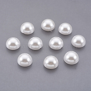 ABS Plastic Imitation Pearl Cabochons, Half Round, White, 11x5.5mm(SACR-S738-11mm-Z9)