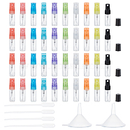 Transparent Glass Spray Bottles Sets, with Plastic Funnel Hopper & Droper, Mixed Color, Spray Bottles: 5.8x1.4cm, Capacity: 3ml(0.10fl. oz)(DIY-BC0006-28C)