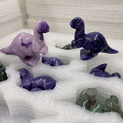 Natural Phosphosiderite Carved Dinosaur Figurines Statues for Home Office Desktop Decoration, 70x50mm(PW-WG11850-12)