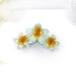 Flower Plastic Claw Hair Clips, Hair Accessories for Women & Girls, Aquamarine, 107.5x65x61mm(PW-WGB4757-03)