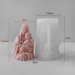 Virgin Mary Goddess Statue Candle Silicone Molds, For DIY Candle Making, White, 111x79x67mm(SIMO-Z004-03A)