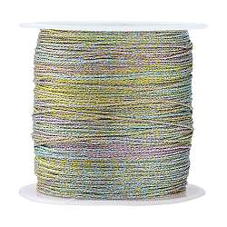 6-Ply Macaron Color Metallic Cord, for Jewelry Making, Round, Colorful, 0.4mm, about 54.68 Yards(50m)/Roll(MCOR-CJ0001-03D-02)
