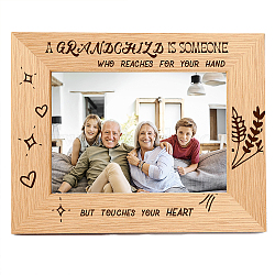 Natural Wood Photo Frames, for Tabletop Display Photo Frame, Rectangle with Word, Word, 102x152mm(DIY-WH0247-009)