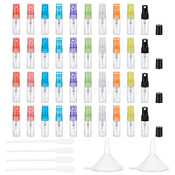 Transparent Glass Spray Bottles Sets, with Plastic Funnel Hopper & Droper, Mixed Color, Spray Bottles: 5.8x1.4cm, Capacity: 3ml(0.10fl. oz)(DIY-BC0006-28C)