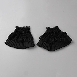 Lace Oversleeves, Wristband, False Sleeves, Wrist Cuffs, Black, 98x130x6mm(AJEW-WH0470-55A)