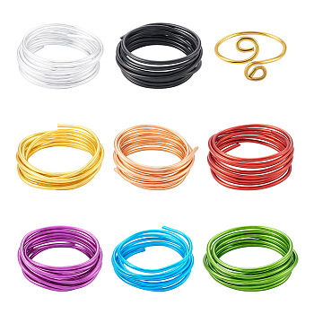 8 Roll 8 Colors Round Aluminum Wire, Bendable Metal Craft Wire, for DIY Jewelry Craft Making, Mixed Color, 6 Gauge, 4mm, about 6.56 Feet(2m)/roll, 1 roll/color