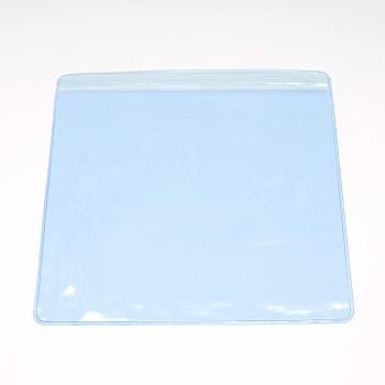 Square PVC Zip Lock Bags, Resealable Packaging Bags, Self Seal Bag, Azure, 14x14cm, Unilateral Thickness: 4.5 Mil(0.115mm)