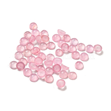 Pink Half Round White Jade Cabochons