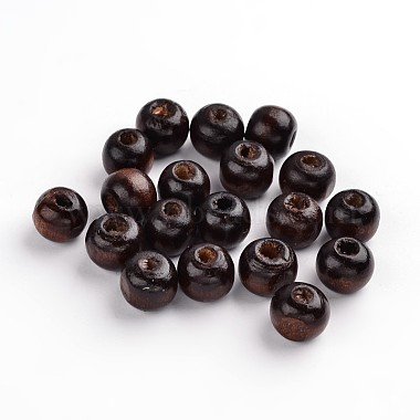 10mm Coffee Drum Wood Beads
