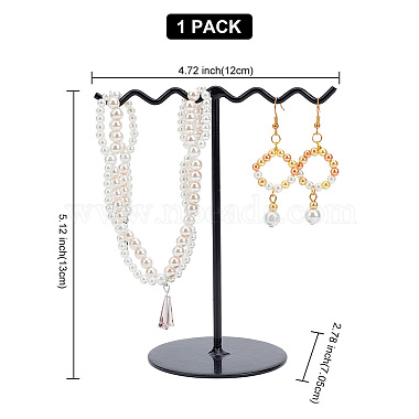 Iron Wave T-Bar Shaped Earring Display Stands(EDIS-WH0021-43)-2