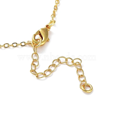 Golden Brass Rhinestone Pendant Necklace with Cable Chains(NJEW-P278-A03)-3