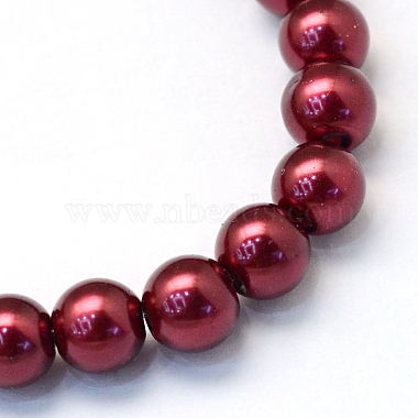 Baking Painted Pearlized Glass Pearl Round Bead Strands(HY-Q330-8mm-39)-2