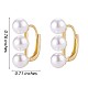 boucles d'oreilles créoles à perles triple coquille(JE1001A)-3