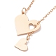 302 Stainless Steel Heart Puzzle Pendant Lariat Necklaces(NJEW-I118-01KCG)-3