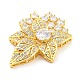 Brass Pave Clear Cubic Zirconia Side Charms(KK-P243-05G)-2