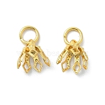 Flower Rack Plating Brass Filigree Bead Cap Bails, 7-Petal, Golden, 8x8mm, Hole: 3mm(KK-L102-27G)
