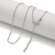 Brass Ball Chain Necklaces for Women, Real Platinum Plated, 17.24 inch(43.8cm)(NJEW-U011-12P)