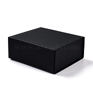 Foldable Cardboard Box, Flip Cover Box, Magnetic Gift Box, Rectangle, Black, 20x18x8.1cm(CON-D011-01D)
