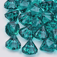 Transparent Acrylic Pendants, Faceted, Diamond, Teal, 37x32mm, Hole: 2.2mm, about 34pcs/500g(TACR-Q260-I-V18)