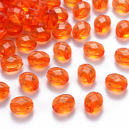 Transparent Acrylic Beads, Oval, Orange, 10x8x5.5mm, Hole: 1.5mm, about 1550pcs/500g(TACR-S154-18A-84)