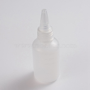Plastic Graduated Glue Bottles, Squeeze Bottles, with Leak-Proof Cap, White, 11.2x3.9cm, Capacity: 60ml(X-TOOL-WH0021-40-60ml)