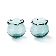 Handmade Blown Glass Flower Beads, Campanula Medium L, Aqua, 15x16mm, Hole: 2.7mm(X-GLAA-Z003-01M)