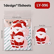 Christmas Theme Paper Self-Adhesive Stickers, for Presents Decoration, Santa Claus, 56x50x0.2mm, sheets/bag(DIY-M070-10A)