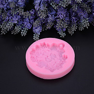 Food Grade Silicone Molds, Fondant Molds, For DIY Cake Decoration, Chocolate, Candy, UV Resin & Epoxy Resin Jewelry Making, Bowknot, Pink, 102x15mm(DIY-E013-03)