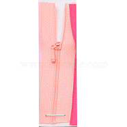 Nylon Garment Accessories, Zip-fastener Component Sets, Nylon Zipper & Alloy Zipper Puller, Pink, 90~96x27x1mm(FIND-WH0056-44O)