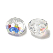 Electroplate Glass Beads, Faceted, Half Round, Clear, 5.5x3mm, Hole: 1.4mm, 100pcs/bag(EGLA-Z004-02F)