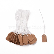 Kraft Paper Tags, with Cotton Wire, Blank Price Tag, Rectangle, Peru, 11cm, 500pcs/bag(AJEW-C019-01)