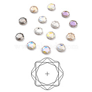 K9 Faceted Glass Rhinestone Cabochons, Flat Back & Back Plated, Flat Round, Mixed Color, 8x8x3mm(GLAA-H106-F01-M)