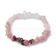 Gemstone Stretch Bracelet, Flamingo, Inner Diameter: 2 inch(5cm)(BJEW-JB11012-03)