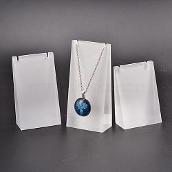 Organic Glass Necklace Display Stand Sets, White, 8.5~12x6x3cm(NDIS-N017-02)