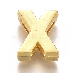 Alloy Slide Charms, Letter X, 12.5x10.5x4.5mm, Hole: 1.5x8mm(PALLOY-WH0069-02X-G)
