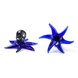 Handmade Lampwork Display Decorations, for Home Decorations, Octopus, Dark Blue, 56~60.5x57~58x30~32mm(LAMP-T011-52)